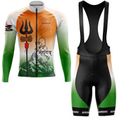 Tricolor Mahadev Cycling Jersey with Bib Shorts – Set Front View